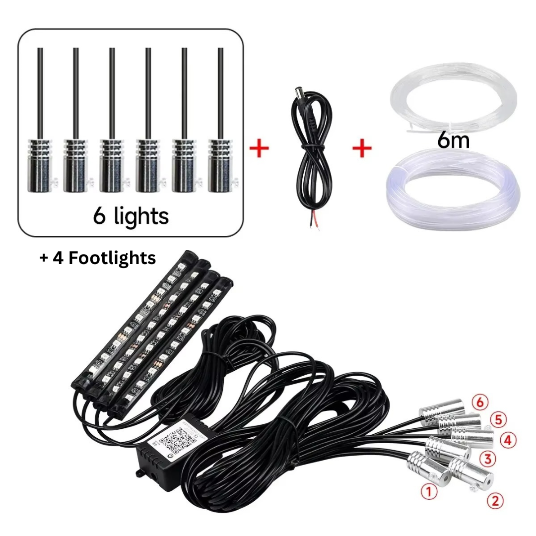 RGB Fiber-Optic Interior Car Lighting Kit